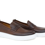 Slip on in vitello naturale marrone sfumato con fondo in gomma leggera 9688DCAS 354 ROSSI 