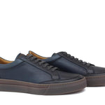 Sneakers in vitello naturale anticato blu con fondo in gomma 643LVBLU 380 ROSSI 