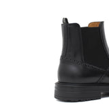 Stivaletto con elastico stile inglese in vitello spazzolato semilucido nero e fondo in gomma 8111PCNER 264 ROSSI 