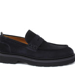 Mocassino stile ingegnere in suede blu e fondo gomma leggera 1223CHSBLU 458 ROSSI 
