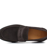 Mocassino college in suede testa di moro con fondo in gomma leggera 1552HSMO 190 ROSSI 