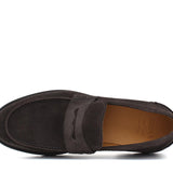 Mocassino college in suede testa di moro con fondo in gomma leggera 1552HSMO 190 ROSSI 