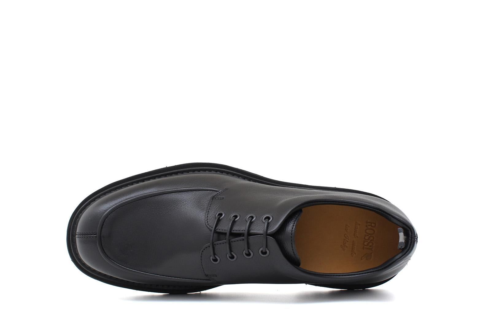 Derby in pellame bufalo color  nero con fondo in gomma leggera 1203REXN 397 ROSSI 