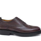 Derby donna stile inglese in vitello spazzolato prugna e fondo in gomma cucito D216GCPBO 20 ROSSI 