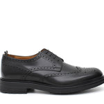 Derby stile inglese in vitello spazzolato nero con fondo in gomma 8103GCALNE 35 ROSSI 