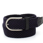 Cinta elasticizzata in lana colore base nero h35 con fibbia in canna di fucile spazzolato F0311CFNASLAN 79 ROSSI 