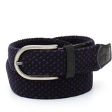 Cinta elasticizzata in lana colore base nero h35 con fibbia in canna di fucile spazzolato F0311CFNASLAN 79 ROSSI 