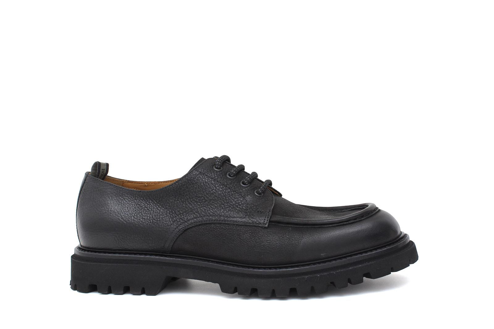 Stringata modello ingegnere in nabuk anticato nero  e fondo in gomma leggero 890RNE 399 ROSSI 
