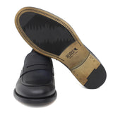 Mocassino in vitello naturale colore blu sfumato con fondo in gomma cucito 1062DIXB 4 ROSSI 