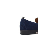 Mocassino in camoscio navy con fondo in gomma cucito blake 639FLOOLT 411 ROSSI 