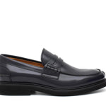 Mocassino College stile inglese in vitello spazzolato blu e fondo in gomma leggera 5316CALBLU 240 ROSSI 