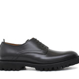 Derby liscio in vitello spazzolato nero con fondo in gomma leggera 455CNE 183 ROSSI 