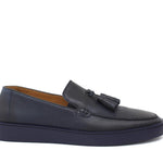 Slip on in vitello naturale blu sfumato con fondo in gomma cucito 622CADIXB 67 ROSSI 
