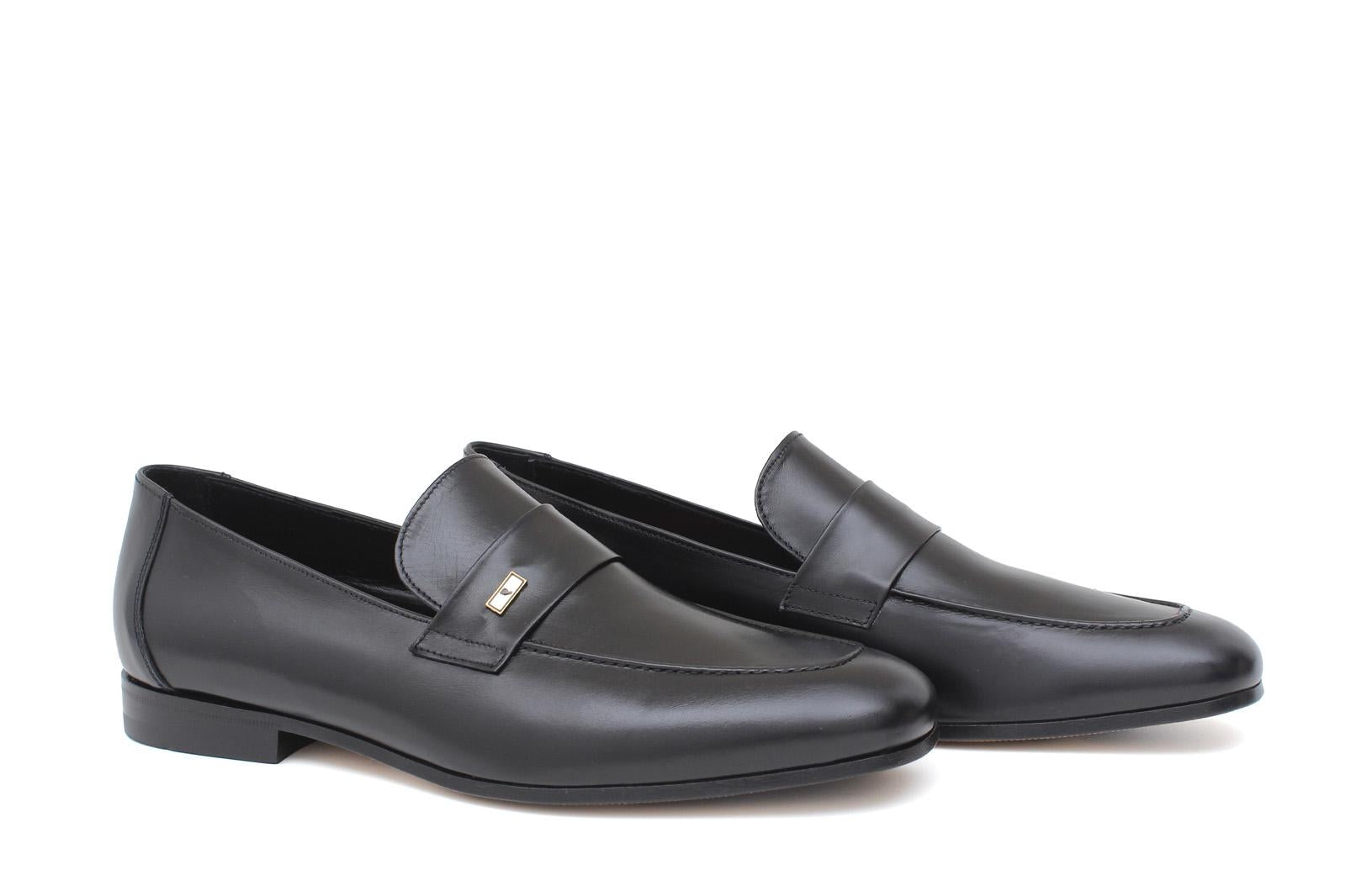 Mocassino in canguro colore nero e fondo in cuoio antiscivolo cucito blake 1542CANER 136 ROSSI 