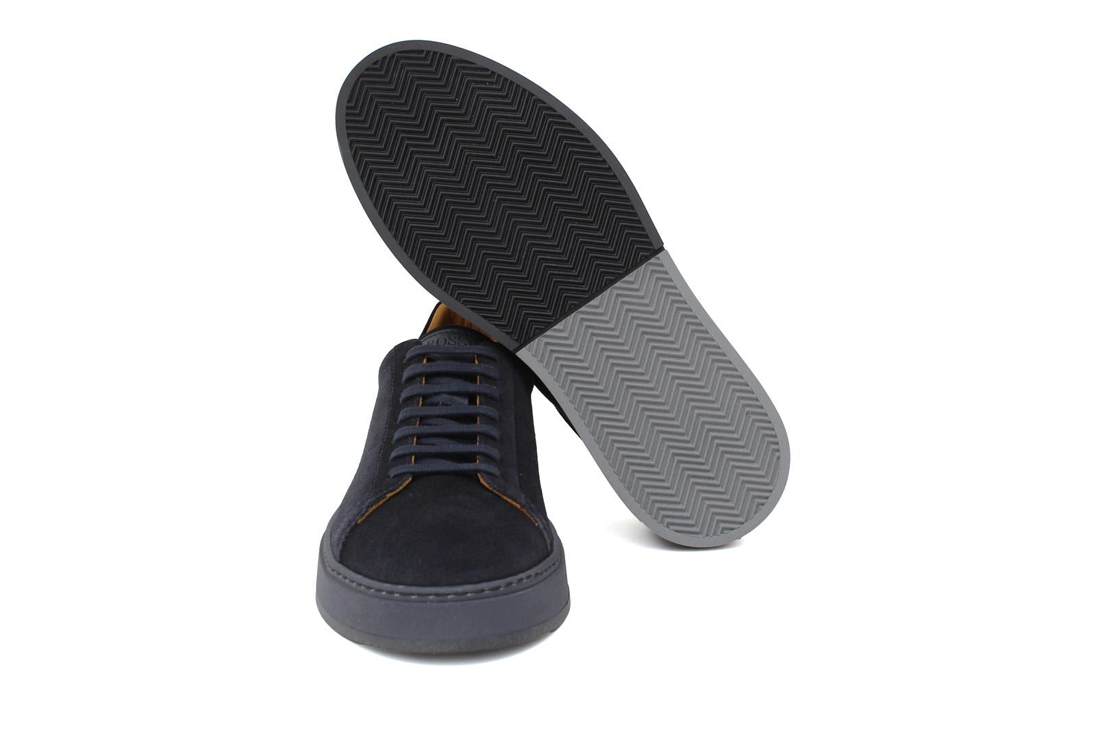 Sneaker stringata in suede blu con fondo in gomma tricolore 1043LHSBLU 36 ROSSI 