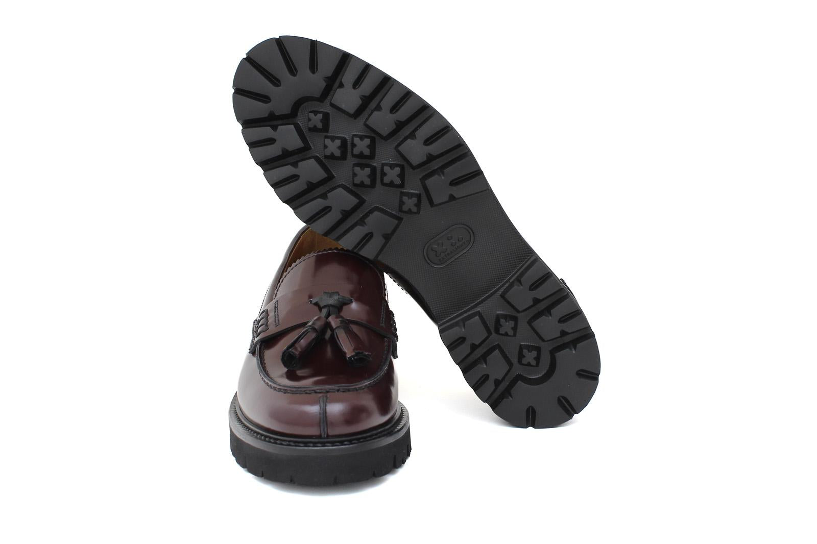 College donna stile inglese in vitello spazzolato bordò  con fondo in gomma leggera D202RCBOR 36 ROSSI 