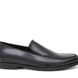 Mocassino vitello spazzolato nero  e fondo in cuoio 6835TNER 46 ROSSI 