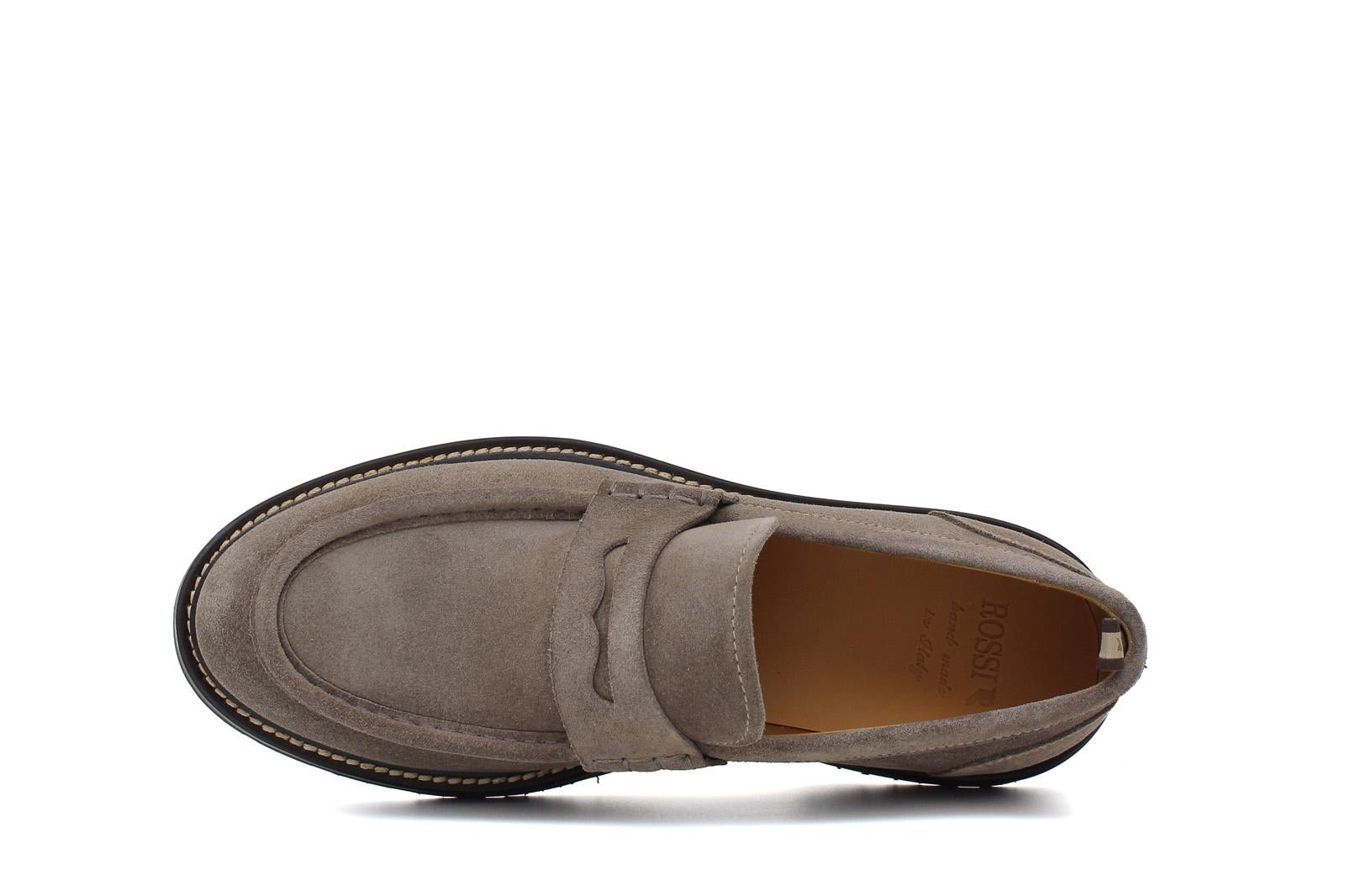 Mocassino stile ingegnere in suede sabbia e fondo gomma leggera 1223CHSBIS 1146 ROSSI 