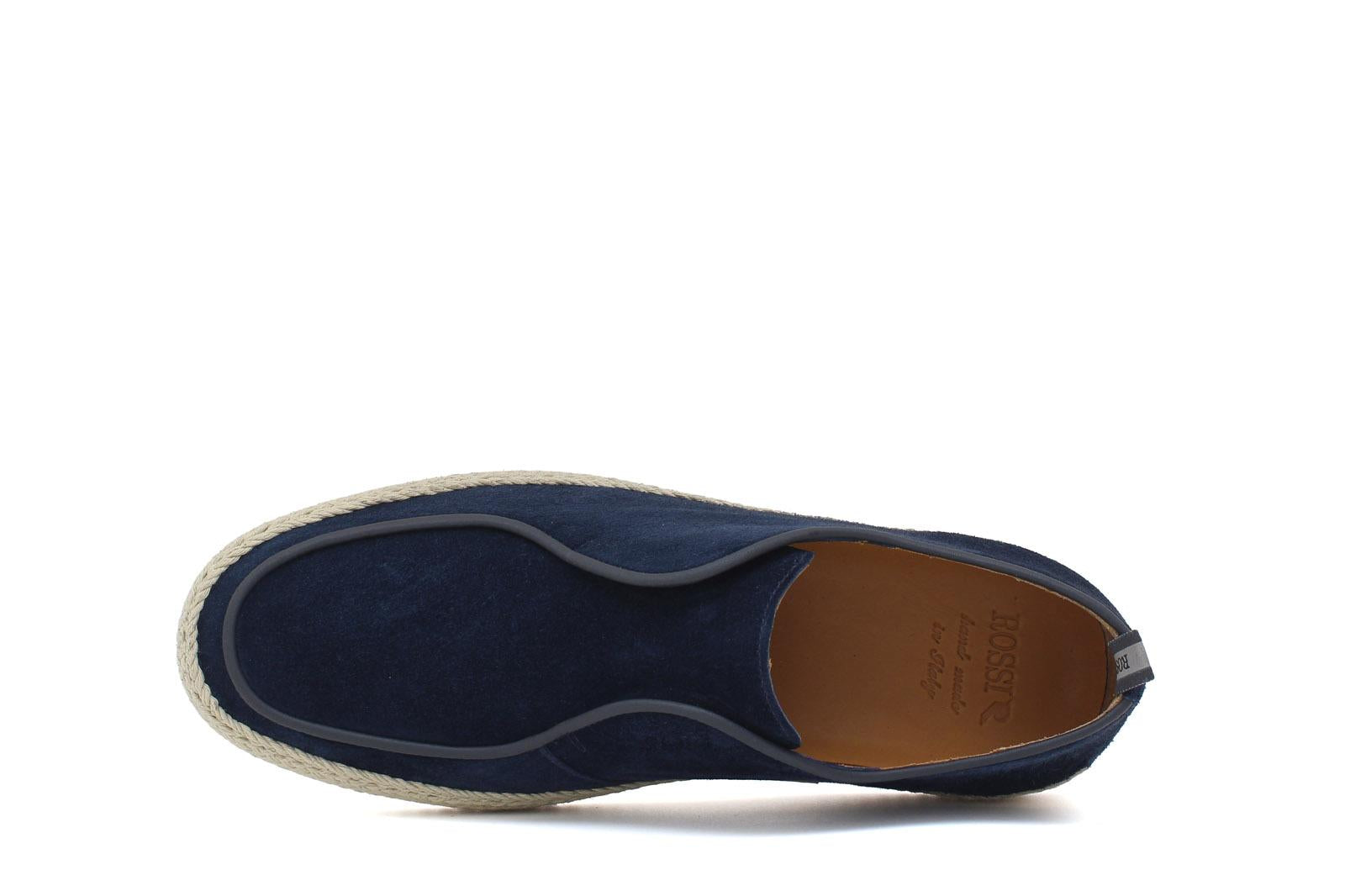 Slip on in camoscio color blu navy con fondo in gomma intrecciato 1093ROVNA 1130 ROSSI 