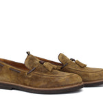 Mocassino in camoscio lavato color cuoio con fondo in gomma porosa leggera 9624TSE 300 ROSSI 