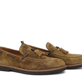 Mocassino in camoscio lavato color cuoio con fondo in gomma porosa leggera 9624TSE 300 ROSSI 