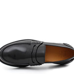 Mocassino College stile inglese in vitello spazzolato nero e fondo in gomma leggera 5316CALNE 143 ROSSI 