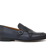Doppia fibbia a sacchetto intero in vitello chicco di riso navy e fondo in cuoio antiscivolo cucito blake 267CARNAV 278 ROSSI 