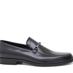 Mocassino con accessorio in vitello spazzolato blu scuro con fondo in cuoio 621TBLU 55 ROSSI 