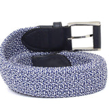 Cintura intrecciata elasticizzata nel colore blu chiaro con fibbia h 35 in nikel F0438NKEPB 90 ROSSI 