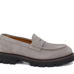 Mocassino donna stile ingegnere in suede color roccia e fondo in gomma leggera D212HSCLO 35 ROSSI 