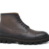 Stivaletto stringato in cervo vegetale color fango scuro con fondo gomma leggera 9199PCVGRI 178 ROSSI 