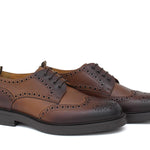 Derby stile inglese in vitello anticato color cuoio con fondo in gomma 164RBOSC 201 ROSSI 