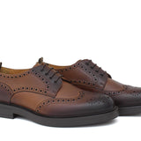 Derby stile inglese in vitello anticato color cuoio con fondo in gomma 164RBOSC 201 ROSSI 