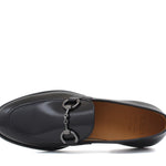 Mocassino con accessorio in vitello spazzolato nero con fondo in cuoio antiscivolo 644MORSCN 20 ROSSI 