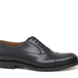 Francesina in vitello spazzolato nero con fondo in cuoio con inserti antiscivolo cucito 8698CHENE 246  UN ROSSI 