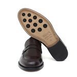 Mocassino sfoderato in vitello spazzolato bordò con fondo in cuoio antiscivolo cucito blake 7635CBOR 167 ROSSI 