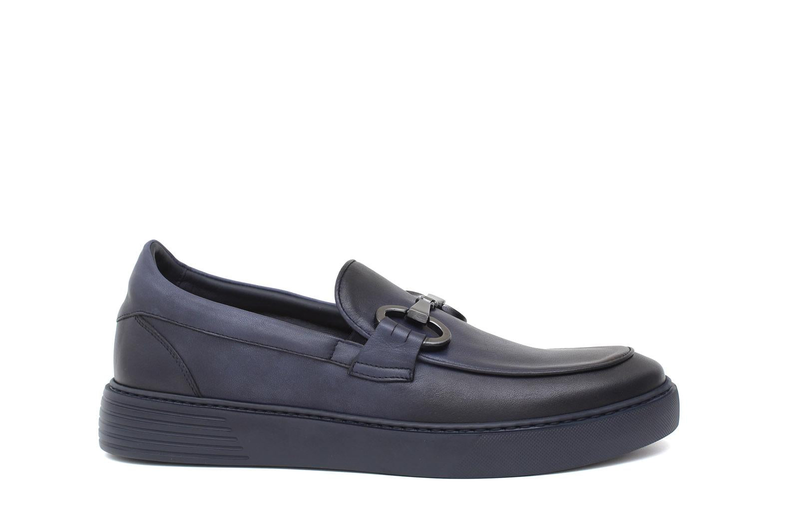 Slip on in vitello naturale blu sfumato con fondo in gomma leggera 1041DIXJ 1106 ROSSI 