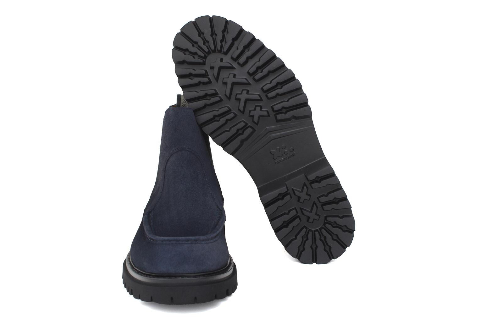 Stivaletto modello beatles in camoscio ingrassato blu e fondo in gomma leggera 881PHSSBC 128 ROSSI 