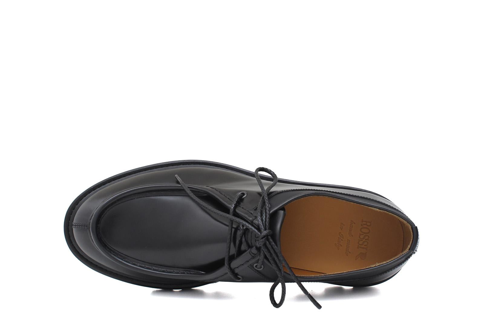 Stringata modello ingegnere in vitello spazzolato nero e fondo in gomma leggero 1252CNER 284 ROSSI 