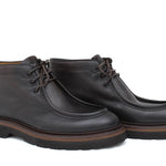 Polacchino stringato modello ingegnere in vitello nabuk anticato testa di moro con fondo in gomma leggera 1253PVTM 149 ROSSI 