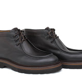 Polacchino stringato modello ingegnere in vitello nabuk anticato testa di moro con fondo in gomma leggera 1253PVTM 149 ROSSI 