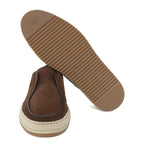 Slip on in camoscio color marrone con fondo in gomma intrecciato 1093FMUST 632 ROSSI 