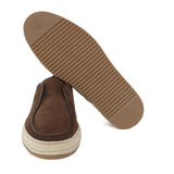 Slip on in camoscio color marrone con fondo in gomma intrecciato 1093FMUST 632 ROSSI 