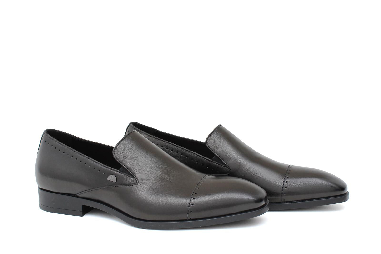 Mocassino in pelle nappa nera con fondo in gomma 1012NAPNE 135 ROSSI 