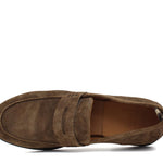 Mocassino in camoscio marrone con fondo in gomma cucita 9612GTF 371 ROSSI 