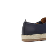 Slip on in vitello naturale blu  sfumato con fondo in gomma intrecciato 1093DBLU 17 ROSSI 