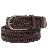 Cinta h 35 intreccio elasticizzato testa di moro con fibbia canna di fucile satinato F0311CF5H5TM 49 ROSSI 