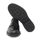Derby donna in vitello spazzolato nero con fondo in gomma cucito D218CALNE 2 ROSSI 