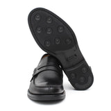 Mocassino College stile inglese in vitello naturale nero fondo gomma 5316GSENE 307 ROSSI 