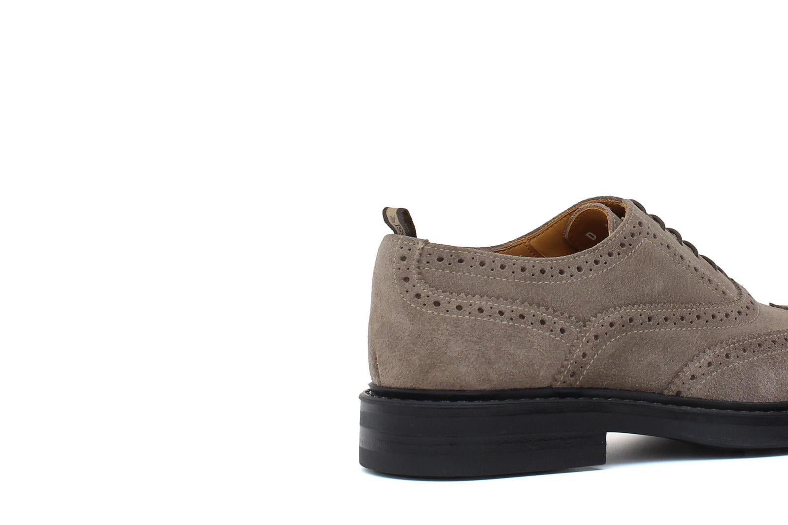 Derby donna stile inglese in suede color sabbia e fondo in gomma cucito D216GHSBIS 16 ROSSI 